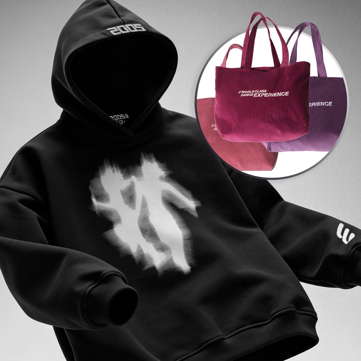 HOODIE PHANTOMS BLACK + TORBA RIB