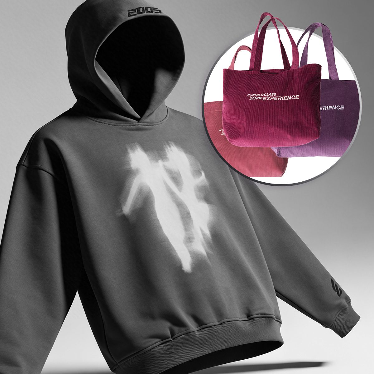 HOODIE PHANTOMS GRAY + TORBA RIB